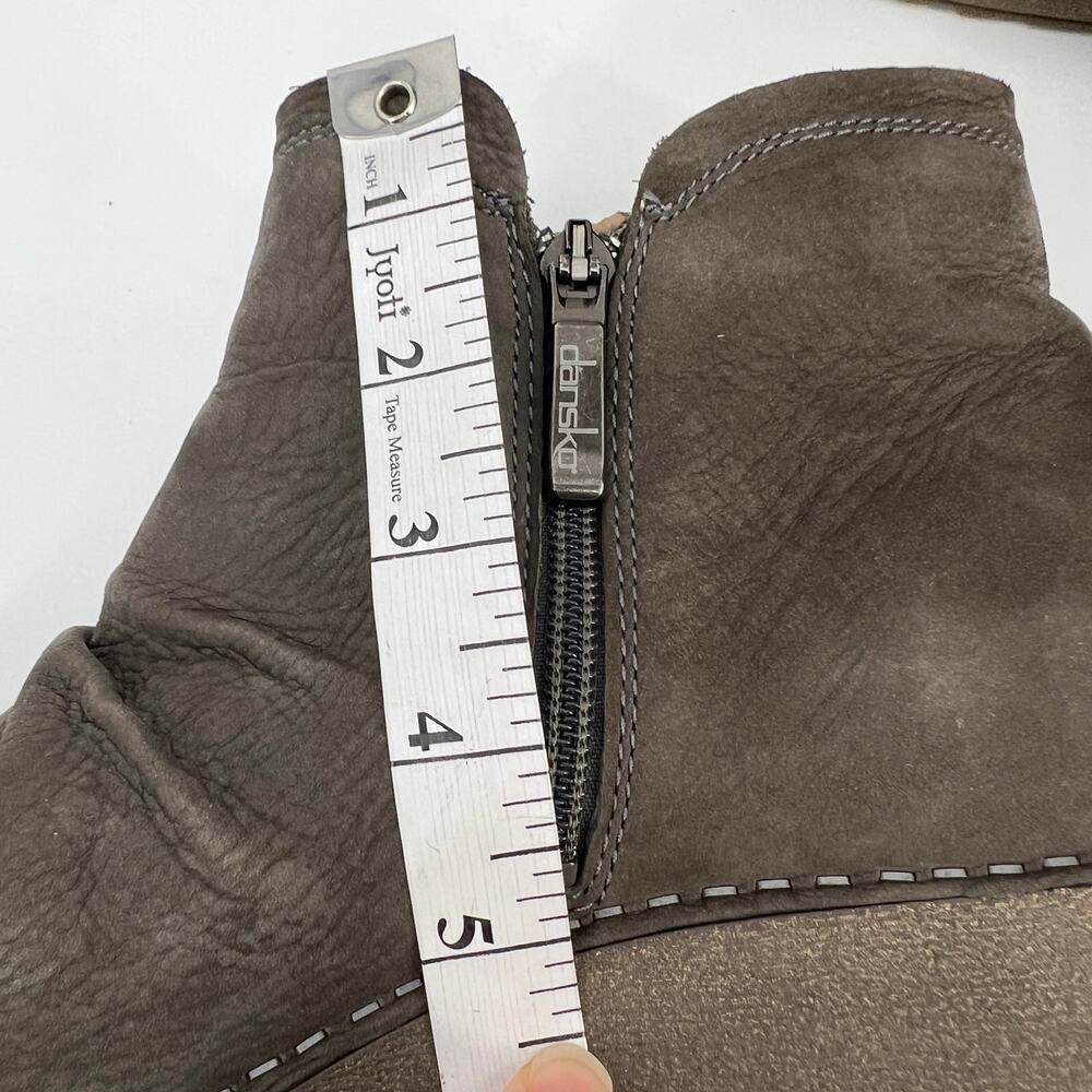 Dansko Caley Wedge Bootie Womens EU 41 US 10.5-11 Gray Nubuck Leather Ruched - Picture 14 of 15